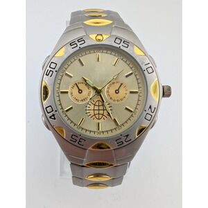 Men's Quartz Watch 39mm Case Two Tone 7" Band- New Battery